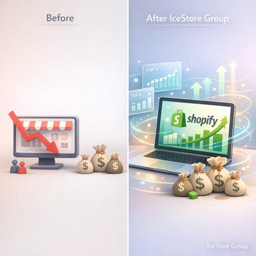 Before and after IceStore Group: Shopify sales growth