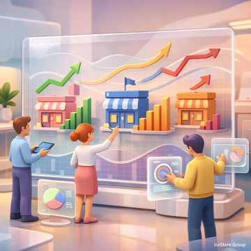 Visualization of growth for multiple stores and business data