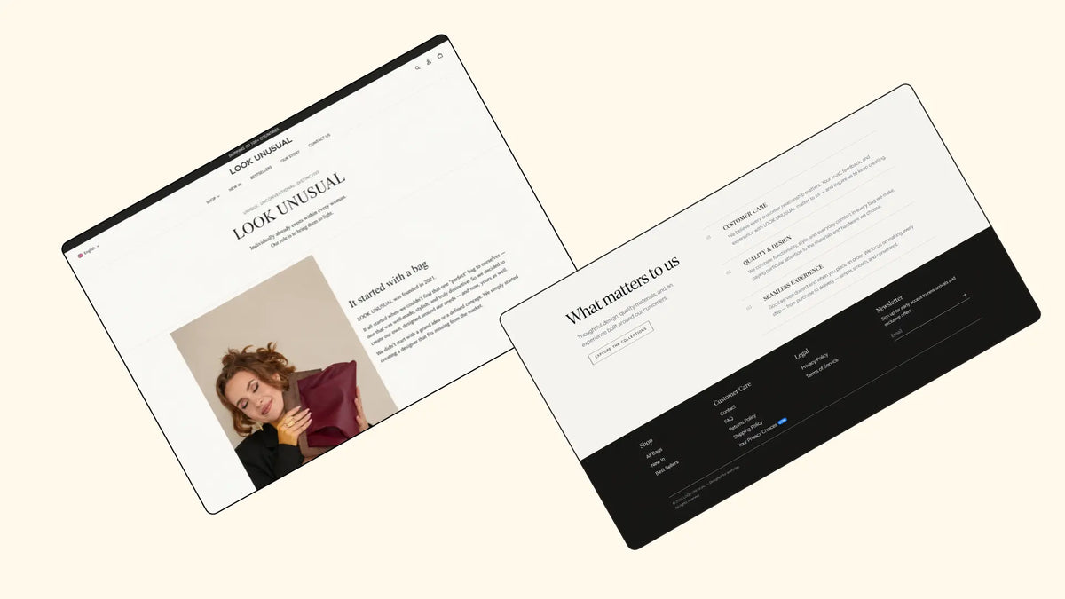 LOOK UNUSUAL storefront overview