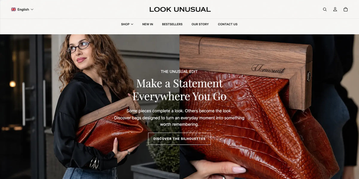 LOOK UNUSUAL Shopify storefront homepage